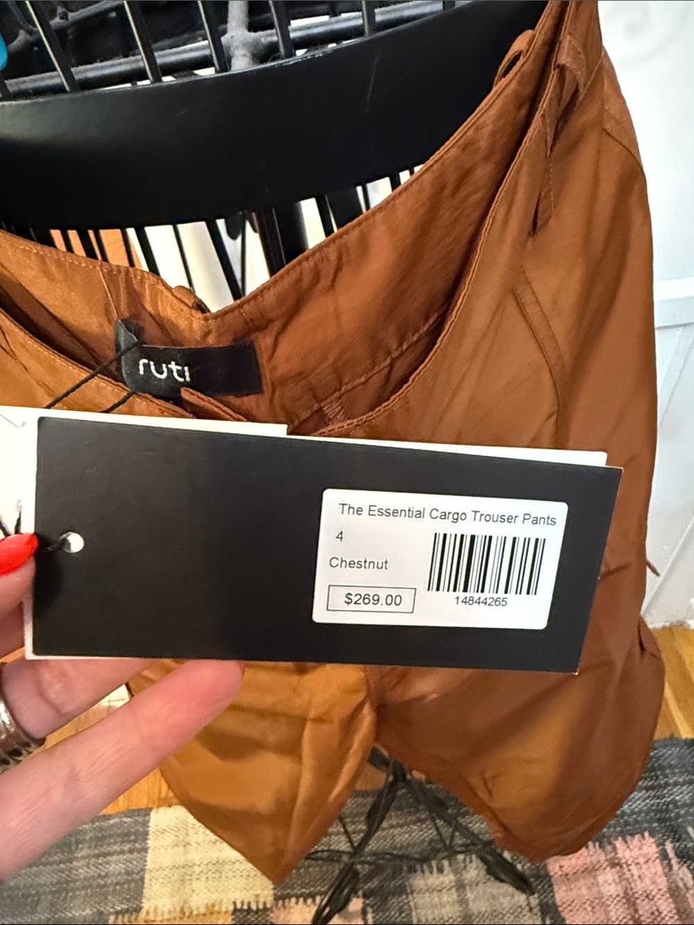 NWT RUTI The Essential Cargo Trouser Pants - Chestnut